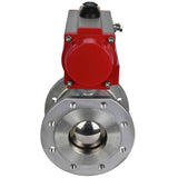 Stainless steel ball valve Elephant BV3232P-FP-Fb PSI232, body material - stainless steel AISI 316, seal - PTFE, full port, compact flanged, pneumatic actuator Elephant DA double acting