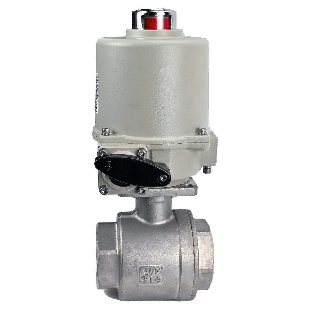 Stainless steel ball valve Elephant BVMP.316.230-ISO PSI914 SS316 threaded, explosion-proof quarter-turn electric actuator GZ-OFV 220 V