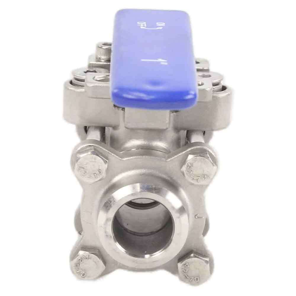 Stainless steel ball valve Elephant BV.W.Fp.316.200 986 psi, full port, for welding, with ISO 5211 mounting pad and handle