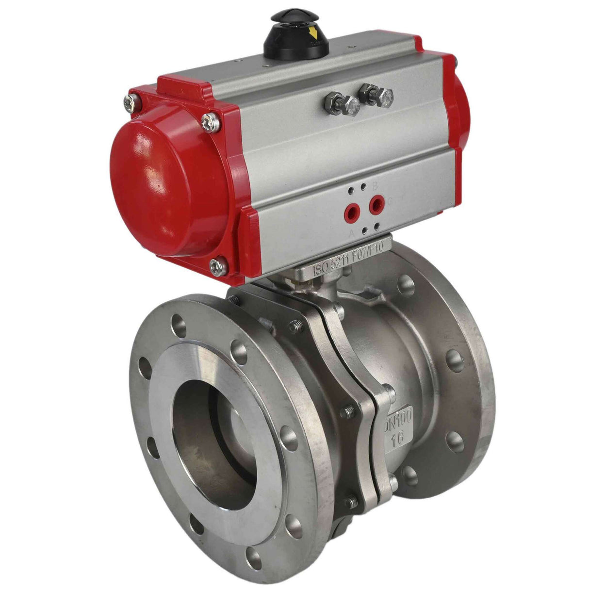 Stainless steel ball valve Elephant kchfp-elephant-da, body material - stainless steel AISI 316, ball material - stainless steel AISI 316, seal - PTFE, pneumatic actuator operated