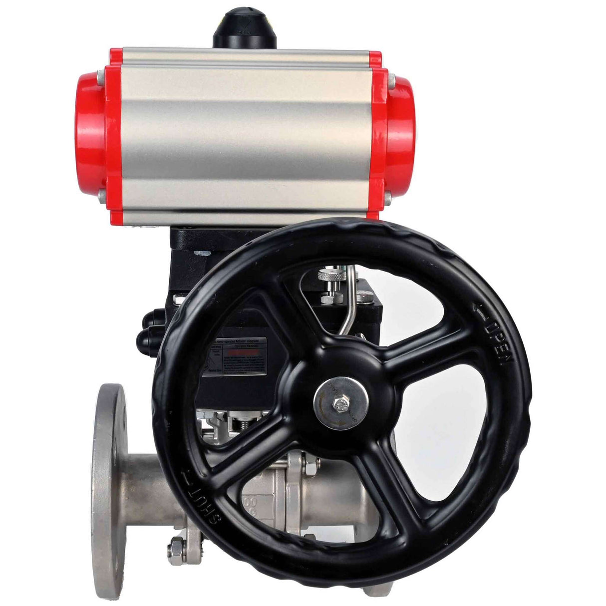 Stainless steel ball valve Elephant ksfpt-316-180-sa-4m310-24v-hdm, body material - stainless steel AISI 316, ball material - stainless steel AISI 316, seal - PTFE, pneumatic actuator operated