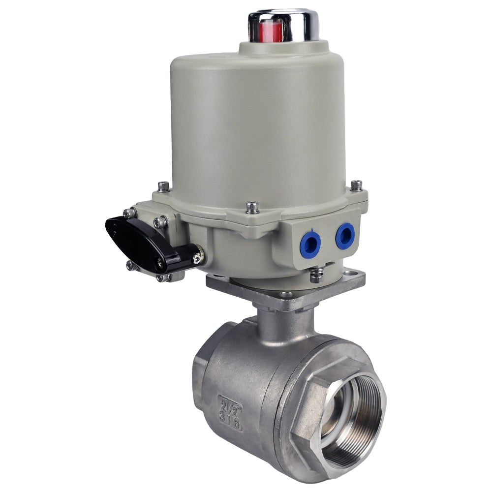 Stainless steel ball valve Elephant BVMP.316.230-ISO PSI914 SS316 threaded, quarter-turn electric actuator GZ-OF 220 V