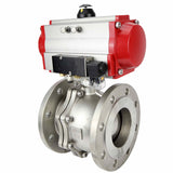 Stainless steel ball valve Elephant BVFP.316.200 232 psi, flanged, with double-acting DA pneumatic actuator and pneumatic distributor 4M310-08 220V