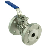 Stainless steel ball valve Elephant BV3232P(2pc)-FP-F-ISO-H full port, flanged connection Class 150/300, with ISO 5211 mounting pad and handle