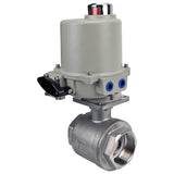 Stainless steel ball valve Elephant BVMP.316.230-ISO PSI914 SS316 threaded, quarter-turn electric actuator GZ-OF 380 V