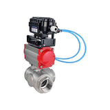 Stainless steel ball valve Elephant 3h-t-rpss316200mm-iso-pnevpr-da-epp-boz, body material - stainless steel AISI 316, ball material - stainless steel AISI 316, seal - PTFE, pneumatic actuator operated