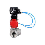 Stainless steel ball valve Elephant 3h-t-rpss316200mm-iso-pnevpr-sa-epp-boz, body material - stainless steel AISI 316, ball material - stainless steel AISI 316, seal - PTFE, pneumatic actuator operated