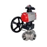 Stainless steel ball valve Elephant 3h-t-rpss316200mm-iso-pnevpr-sa-bkv-hdm, body material - stainless steel AISI 316, ball material - stainless steel AISI 316, seal - PTFE, pneumatic actuator operated