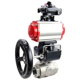 Stainless steel ball valve Elephant 3h-l-rpss316200mm-iso-pnevpr-sa-rasp-24v-bkv-hdm, body material - stainless steel AISI 316, ball material - stainless steel AISI 316, seal - PTFE, pneumatic actuator operated