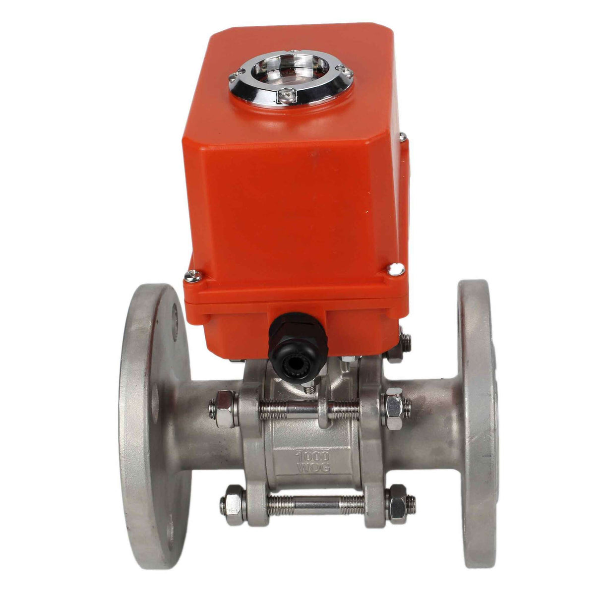 Stainless steel ball valve Elephant ksfpt-316-180-110/220v, body material - stainless steel AISI 316, ball material - stainless steel AISI 316, seal - PTFE, electric actuator operated