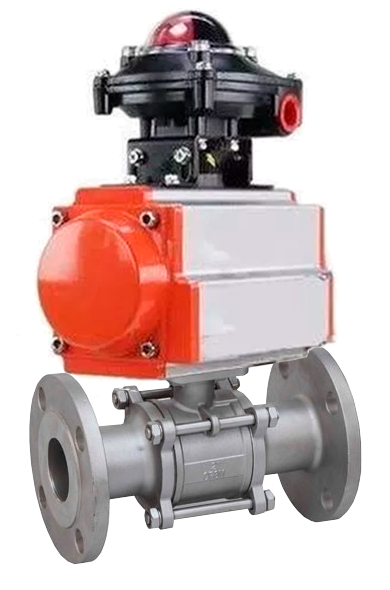 Stainless steel ball valve Elephant ksfpt-316-180-da-apl210n, body material - stainless steel AISI 316, ball material - stainless steel AISI 316, seal - PTFE, pneumatic actuator operated