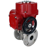 Stainless steel ball valve Elephant BVFP.316.200 16 bar body material - stainless steel AISI 316, flanged, full port, with quater-turn electric actuator Elephant QT-W (M) EX 220V