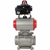 Stainless steel ball valve Elephant BVPP 316.200-ISO PSI914 SS316 full port, for welding, body material - stainless steel, pneumatic actuator Elephant DA, limit switch block APL-410N EX