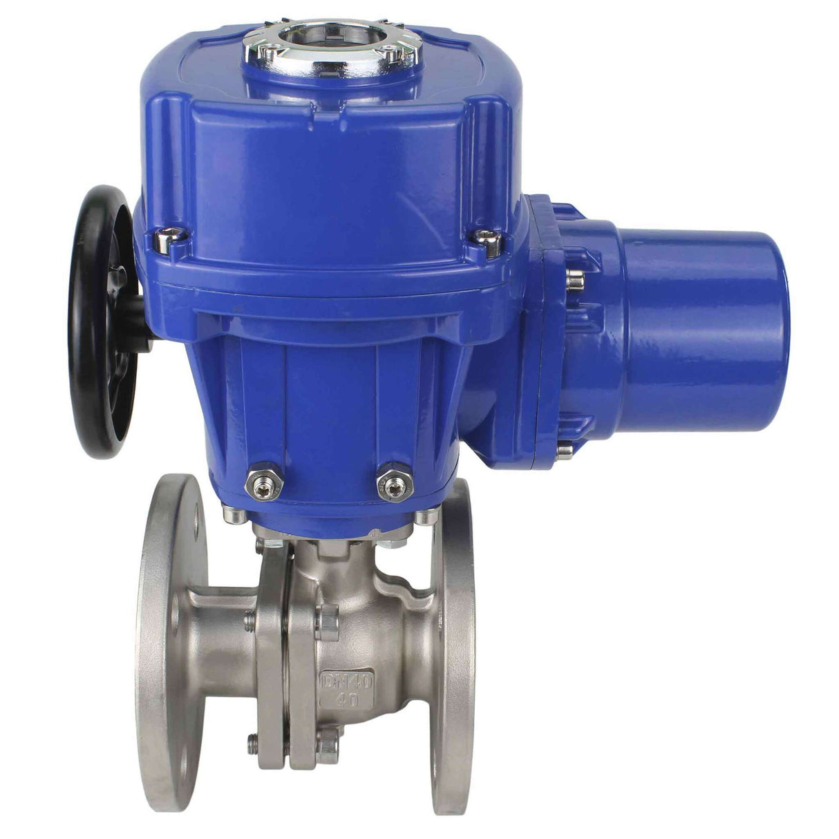 Stainless steel ball valve Elephant BVFP.316.200, body material - stainless steel AISI 316, full port, flanged, with quater-turn electric actuator Elephant QT-W (M) 220V