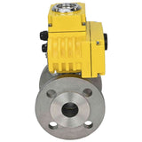 Stainless steel ball valve Elephant BV3232P-FP-F, body material - stainless steel AISI 316, seal - PTFE, full port, flanged, electric actuator Elephant 220 V