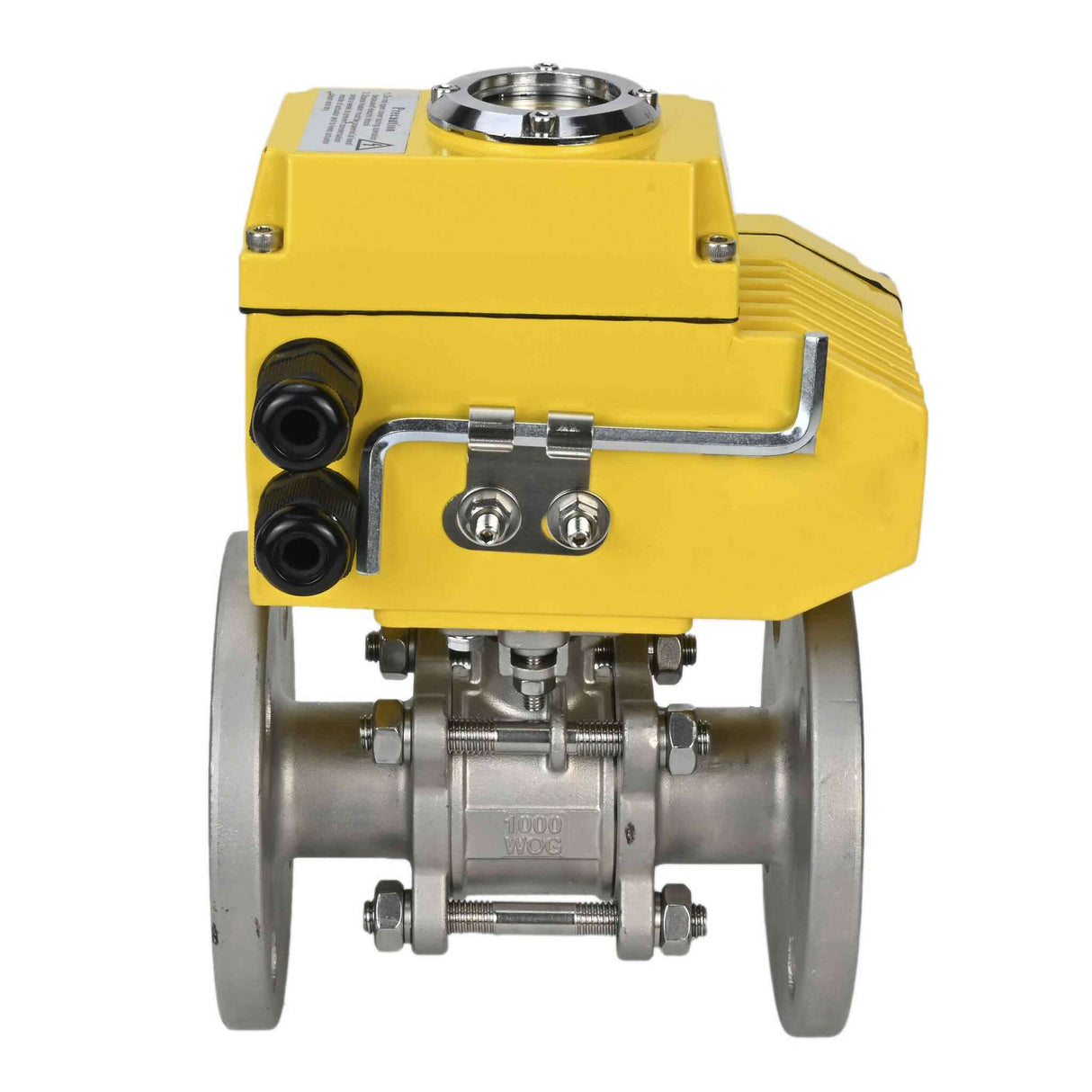 Stainless steel ball valve Elephant ksfpt-304-180-380v, body material - stainless steel AISI 304, ball material - stainless steel AISI 304, seal - PTFE, electric actuator operated