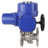 Stainless steel ball valve Elephant BVFP.316.200, body material - stainless steel AISI 316, full port, flanged, with quater-turn electric actuator Elephant QT-W (M) 380V