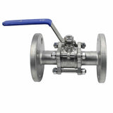 Stainless steel ball valve Elephant BV3131P(3pc)-FP-F-H SS304, full port, flanged connection, with handle