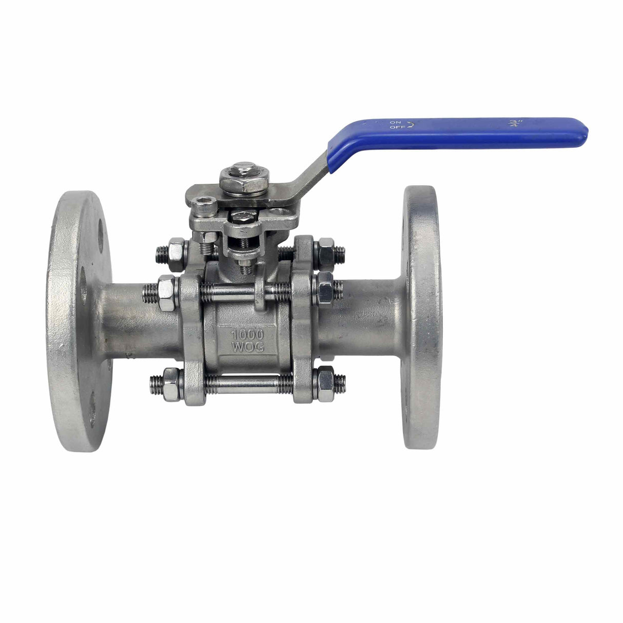 Stainless steel ball valve Elephant BV3131P(3pc)-FP-F-ISO-H SS304, full port, flanged connection, with ISO 5211 mounting pad