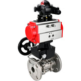 Stainless steel ball valve Elephant ksfpt-316-180-da-apl210n-hdm, body material - stainless steel AISI 316, ball material - stainless steel AISI 316, seal - PTFE, pneumatic actuator operated