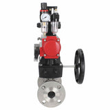 Stainless steel ball valve Elephant ksfpt-316-180-da-4m310-24v-apl210n-hdm-afc2000, body material - stainless steel AISI 316, ball material - stainless steel AISI 316, seal - PTFE, pneumatic actuator operated