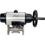 Ball valves Elephant BV3131P(3pc)-FP-F-ISO-H DN65-80 16 bar, three-piece full bore flanged, stainless steel SS304, seal - PTFE, with pneumatic actuator PA-DA-105-1 double acting, with pneumatic distributor 4M310-08 24V