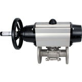 Ball valves Elephant BV3131P(3pc)-FP-F-ISO-H DN65-80 16 bar, three-piece full bore flanged, stainless steel SS304, seal - PTFE, with pneumatic actuator PA-DA-105-1 double acting, with pneumatic distributor 4M310-08 24V