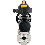 Ball valves Elephant BV3232P(3pc)-FP-F-ISO-H DN65-80 16 bar three-piece full bore flanged, body - stainless steel SS304, seal - PTFE, with pneumatic actuator Elephant PA-DA and LSU APL-410N EX