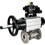 Ball valves Elephant BV3232P(3pc)-FP-F-ISO-H DN65-80 16 bar three-piece full bore flanged, body - stainless steel SS304, seal - PTFE, with pneumatic actuator Elephant PA-DA and LSU APL-410N EX