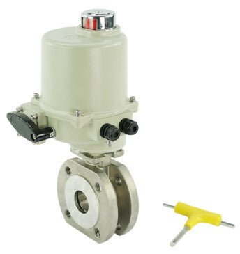 Válvula de bola de acero inoxidable Elephant BVсFP.316.200 PSI232, paso completo, brida compacta, actuador eléctrico a prueba de explosiones GZ-OFV 24 V