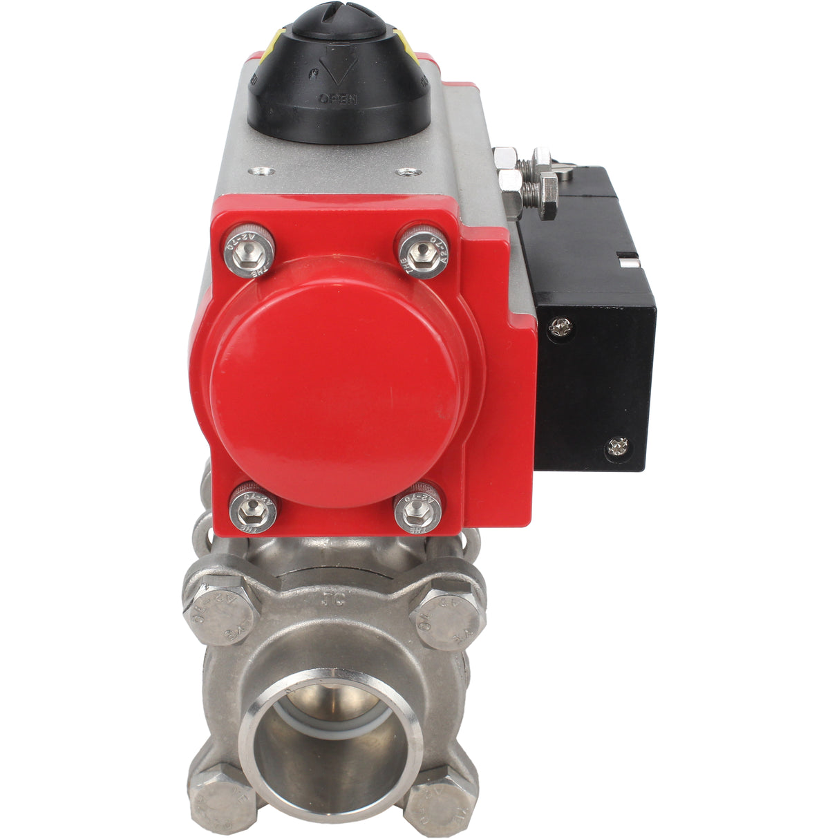 Stainless steel ball valve Elephant kshpp-316200-da-4m310-24, body material - stainless steel AISI 316, ball material - stainless steel AISI 316, seal - PTFE, pneumatic actuator operated