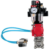 Ball valves Elephant BV3232P(3pc)-FP-W-ISO-H 16 bar/25, full bore for welding, stainless steel SS316, seal - PTFE, with double-acting PA-DA pneumatic actuator, with pneumatic distributor 4V320-10 220V, with LSU APL-410N EX, with ATU AFC2000