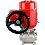 Stainless steel ball valve Elephant BVPP 316.200-ISO 63 bar SS316 full port, for welding, body material - stainless steel, quarter-turn electric actuator Elephant QT-W (M) EX 380 V