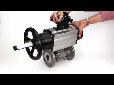 Ball valves Elephant BV3131P(3pc)-FP-F-ISO-H DN65-80 16 bar, three-piece full bore flanged, stainless steel SS304, seal - PTFE, with pneumatic actuator PA-DA-105-1 double acting, with pneumatic distributor 4M310-08 24V, with LSU APL-210N
