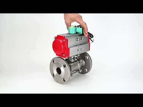 Ball valves Elephant BV3131P(3pc)-FP-F-ISO-H DN15-100 16/40 bar full-bore three-piece, flanged, 304 stainless steel, seal - PTFE, with pneumatic actuator PA-SA and ALS200D magnetic switch