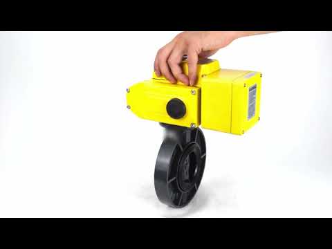 Butterfly valves Elephant WBV4242E-2W-Fb-ISO, body material - UPVC, disc material - UPVC, seal - EPDM, with quarter-turn actuator QT-N-EM-A1-24VDC-U1 HARK, feedback sensor and 4-20mA input control signal