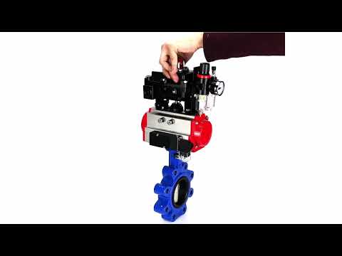 Water Butterfly Valve Elephant WBV1631N-2W-Fb-H, body material - cast iron QT450, disk material - Stainless steel AISI 304, seal - NBR, pneumatic actuator PA-DA double action, 4M310-08 220V, LSU APL-410N EX, ATU AFC2000