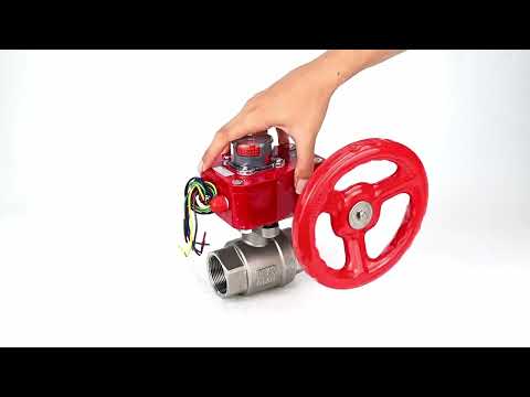 Stainless steel ball valve Elephant kshmp316-elephant-hgbf, body material - stainless steel AISI 316, ball material - stainless steel AISI 316, seal - PTFE, gear operated