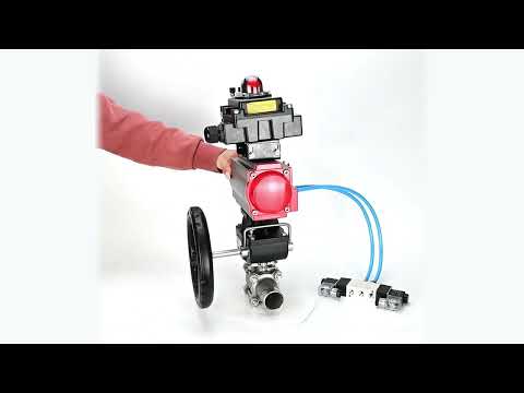 Ball valves Elephant BV3131P(3pc)-FP-W-ISO-H LONG DN50-150 full bore, body - stainless steel 304, for welding, with pneumatic actuator PA-DA, pneumatic distributor 4V320-10 220V, MON reducer, LSU APL-410N EX and ATU AFC2000