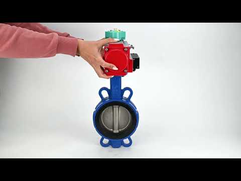 Water Butterfly Valve for abrasive media  Elephant WBV1632E-2W-Fb-H DN40-200 16 bar body - QT450 cast iron, disc - 316L stainless steel, seal - EPDM, with pneumatic actuator PA-DA-XXX, pneumatic distributor 4M310-08 NAMUR 220V and ALS200D magnetic switch