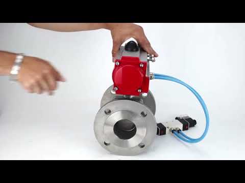 Ball valves Elephant BV3232P(2pc)-FP-F-ISO-H DN15-300 16 bar/16, full bore flanged, stainless steel SS316, seal - PTFE, with pneumatic actuator PA-SA with return springs, with pneumatic distributor 4V320-08 220V