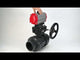 Ball valves Elephant BV4242E-FP-GRM-ISO, body material - UPVC, ball material - UPVC, seal - EPDM, with pneumatic actuator double action PA-DA and handwheel MON