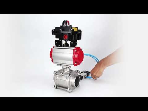 Ball valves Elephant BV3232P(3pc)-FP-W-ISO-H WDVF DN15-32 63 bar full bore, body - 316 stainless steel, seal - PTFE, for welding, with PA-SA pneumatic actuator, pneumatic distributor 4V320-08 220V, LSU APL-410N EX