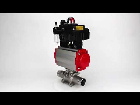 Ball valves Elephant BV3131P(3pc)-FP-W-ISO-H LONG DN10-150 full bore, body - stainless steel 304, for welding, with pneumatic actuator PA-DA, pneumatic distributor 4M310-08 24V, LSU APL-410N EX and GSV AFC2000