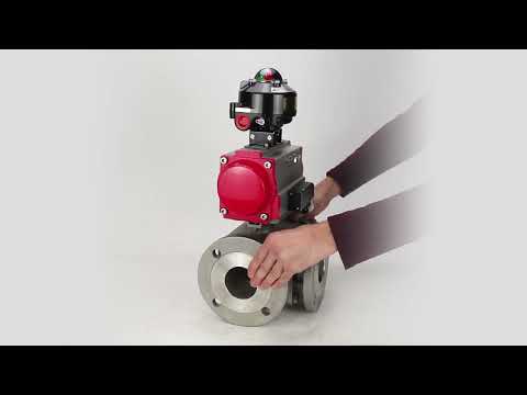 Ball valves Elephant BV3232P(4pc)-FP-3WL-F-ISO-H 16 bar full bore, flanged, body - stainless steel SS316, ISO flange F03/F04-F10/F12, square 9x9-19x19, with pneumatic drive PA-SA, pneumatic valve 4M310-08 24V and LSU APL-510N EX