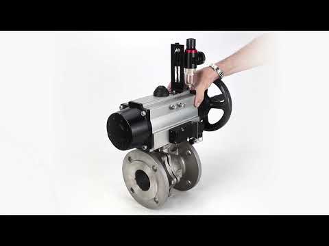 Ball valves Elephant BV3232P(2pc)-FP-F-ISO-H DN80-100 16 bar, full bore flanged, stainless steel SS316, seal - PTFE, with pneumatic actuator PA-DA-105-1 double acting, with pneumatic distributor 4M310-08 220V , with ATU AFC2000