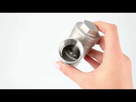 Spring check valve Elephant VCSY3131P-T Y-shaped, body material - Stainless steel AISI 304, locking body material - Stainless steel 304, seal - PTFE, threaded