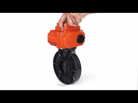 Butterfly valves Elephant WBV4242E-2W-Fb-ISO, body material - UPVC, disc material - UPVC, seal - EPDM, with quarter-turn actuator QT-N-EM-O1-380VAC-U1 380V HARK