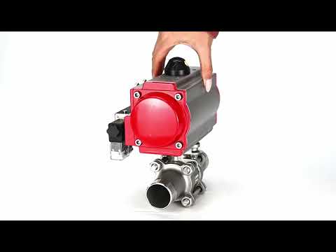 Ball valves Elephant BV3232P(3pc)-FP-W-ISO-H LONG full bore, body - stainless steel 316, for welding, with pneumatic actuator PA-DA and pneumatic distributor 4M310-08 24V