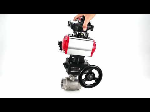 Stainless steel ball valve Elephant kshmp316-elephant-da-4m310-110/220v-apl-210n-hdm, body material - stainless steel AISI 316, ball material - stainless steel AISI 316, seal - PTFE, pneumatic actuator operated